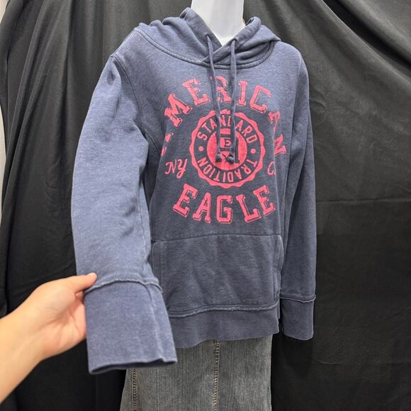 American Eagle Graphic Hoodie XL Fleece Pullover - Picture 4 of 8